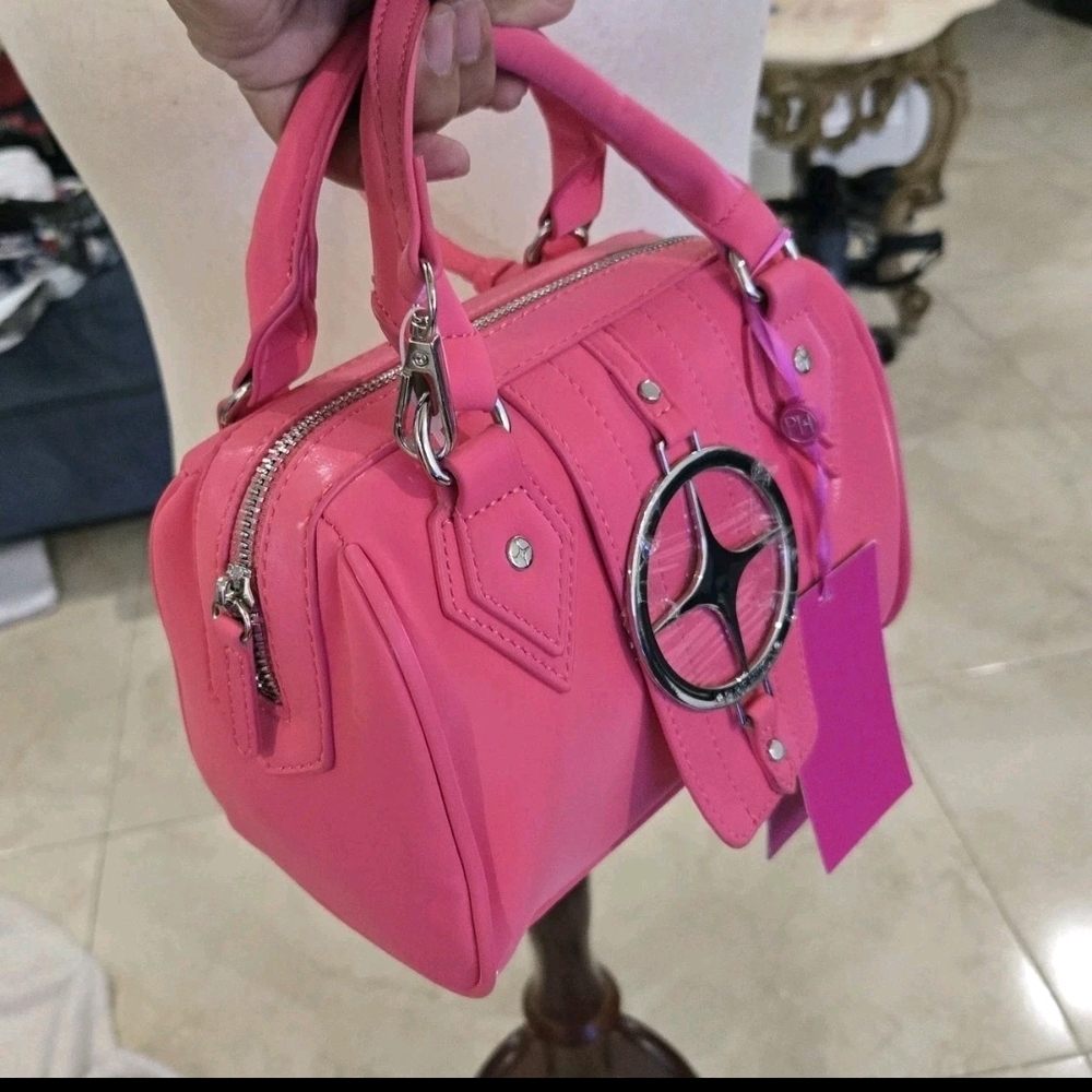 Paris Hilton Vibrant Pink Mini Bag with Silver Details - Picture 3 of 11
